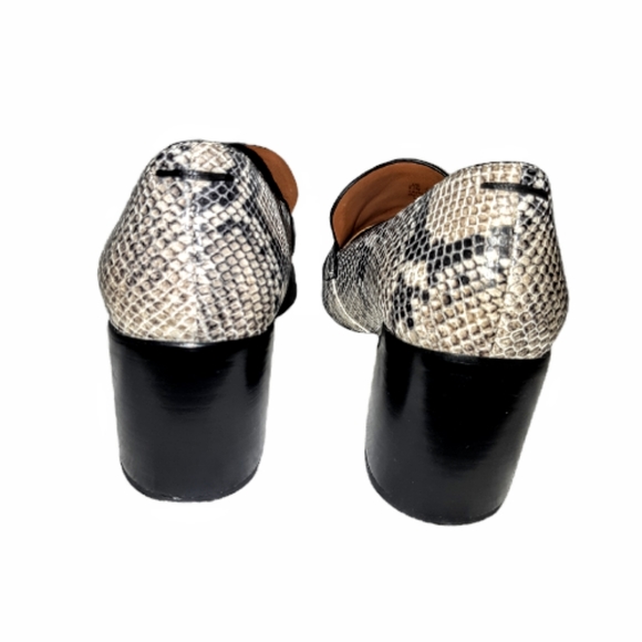 Franco Sarto Renato Loafer Pump Block Heel Chunky Brown Faux Snake Skin size 9… - Picture 5 of 7